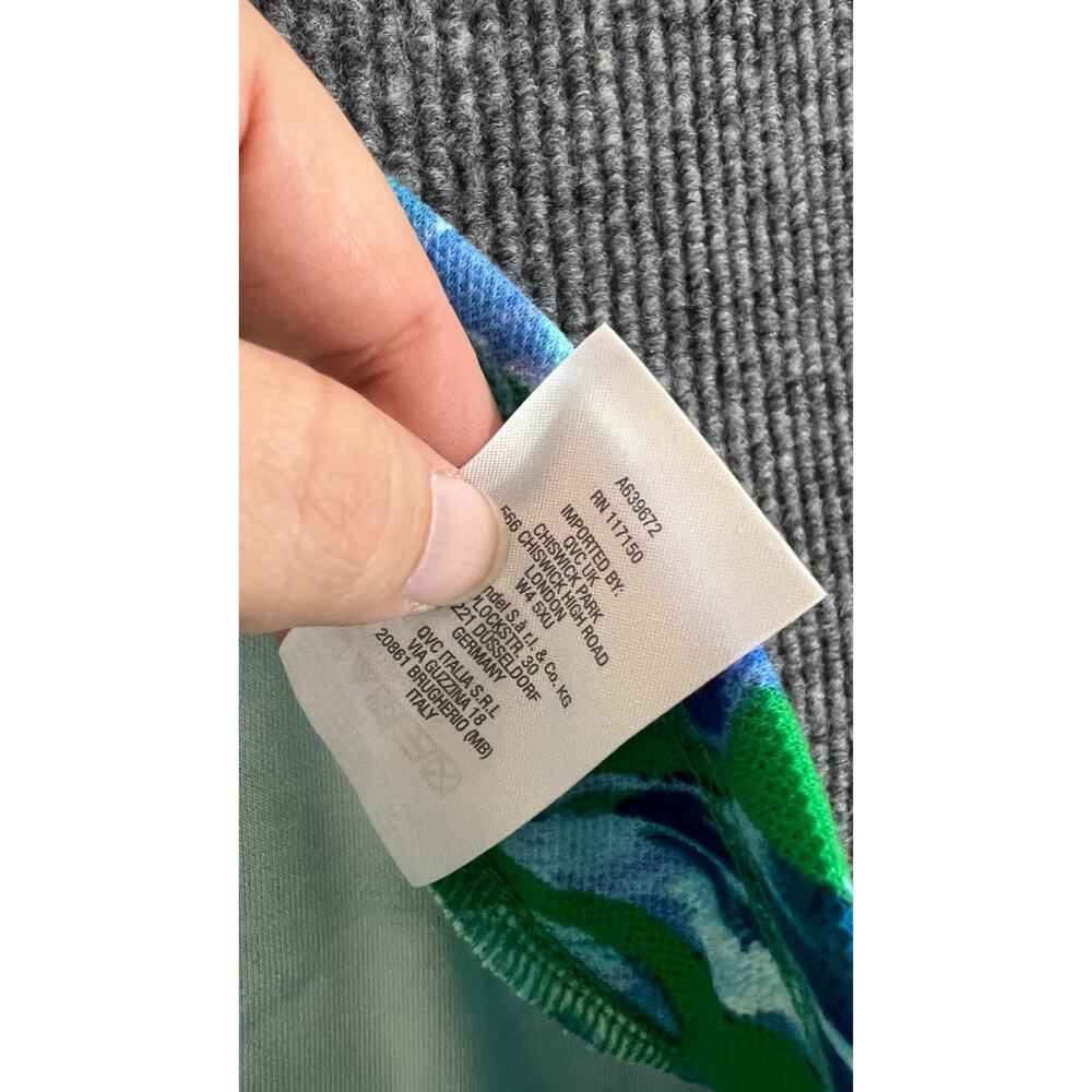 Belle Kim Gravel Capri Pants Womens 3X Tall Green Blue Floral Preppy Pockets - Picture 11 of 12
